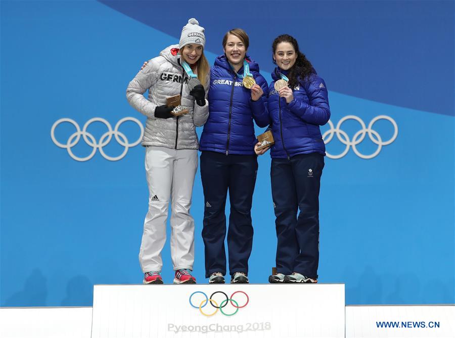 (SP)OLY-SOUTH KOREA-PYEONGCHANG-SKELETON-WOMEN-MEDAL CEREMONY