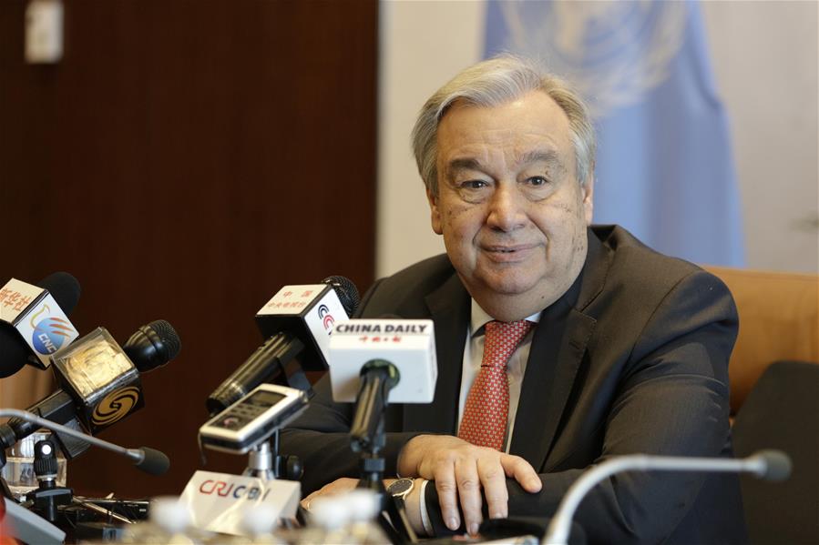 UN-ANTONIO GUTERRES-CHINESE MEDIA-JOINT INTERVIEW