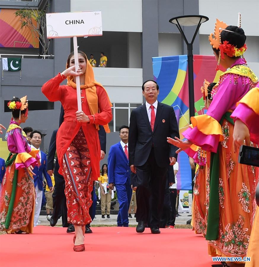 (SP)INDONESIA-JAKARTA-ASIAN GAMES-CHINESE DELEGATION-FLAG-RAISING CEREMONY