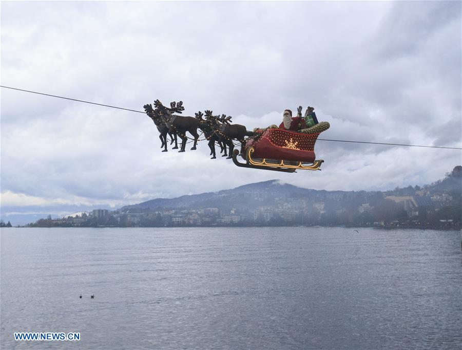 SWITZERLAND-MONTREUX-SANTA CLAUS-FLYING SLEIGH