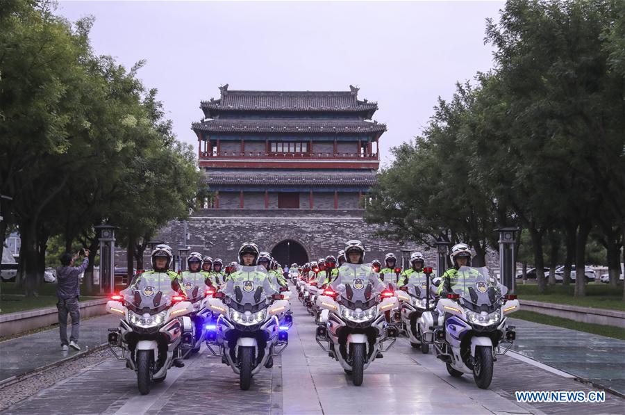 CHINA-BEIJING-TRAFFIC POLICE ON MOTORBIKES (CN)