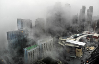 In pics: view of advection fog in Qingdao, east China's Shandong