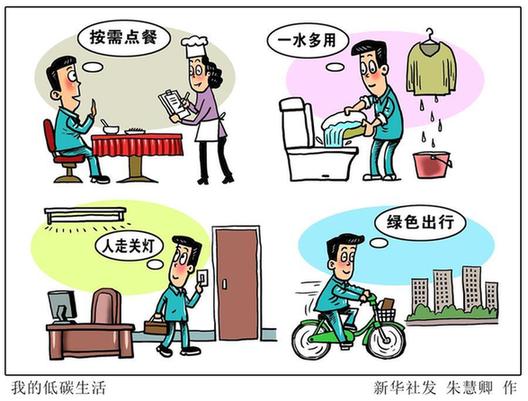 （图表·漫画）[新华时评]我的低碳生活